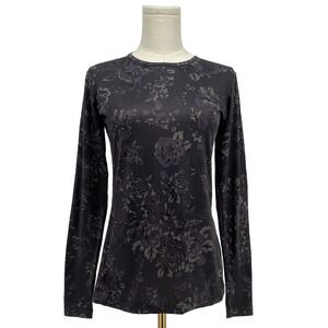 Fairy Grunge Dark Floral Long Sleeve Top Stretchy Whimsigoth Moody Layers Witchy
